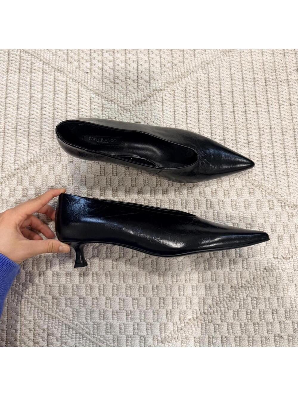 Tony Bianco Cherry Pump in Black Crinkle